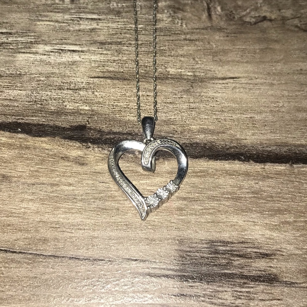 Sterling silver diamond necklace